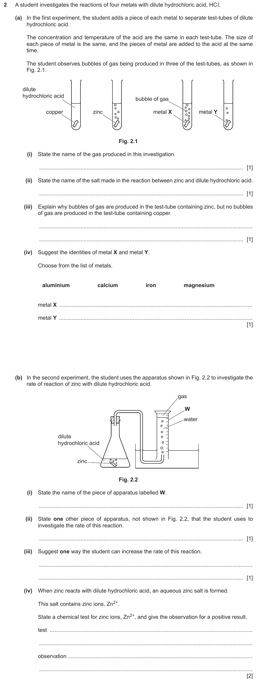 IGCSE 0653 Oct/Nov 2023 Paper 33 Q2 — Rate of Reaction
