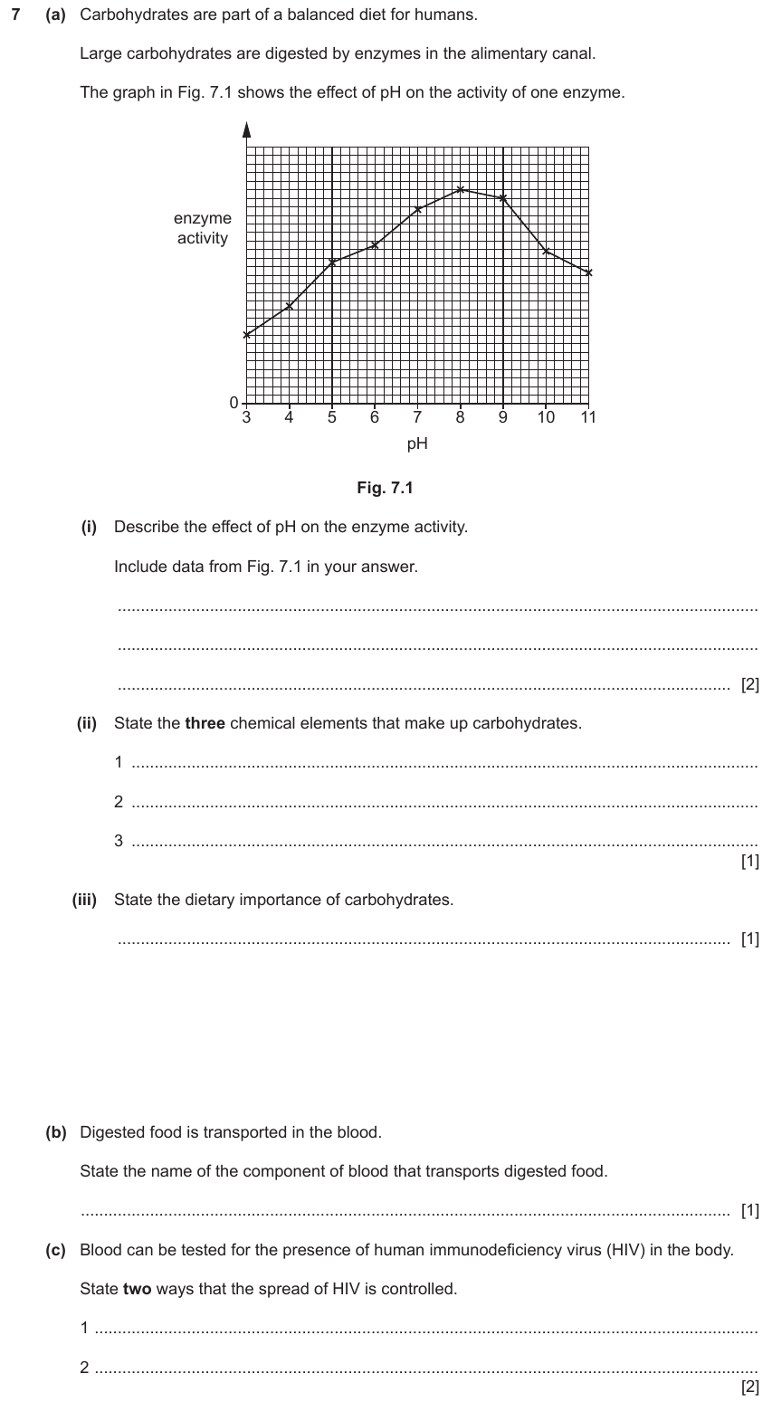 IGCSE 0653 Oct/Nov 2023 Paper 33 Q7 — Enzymes