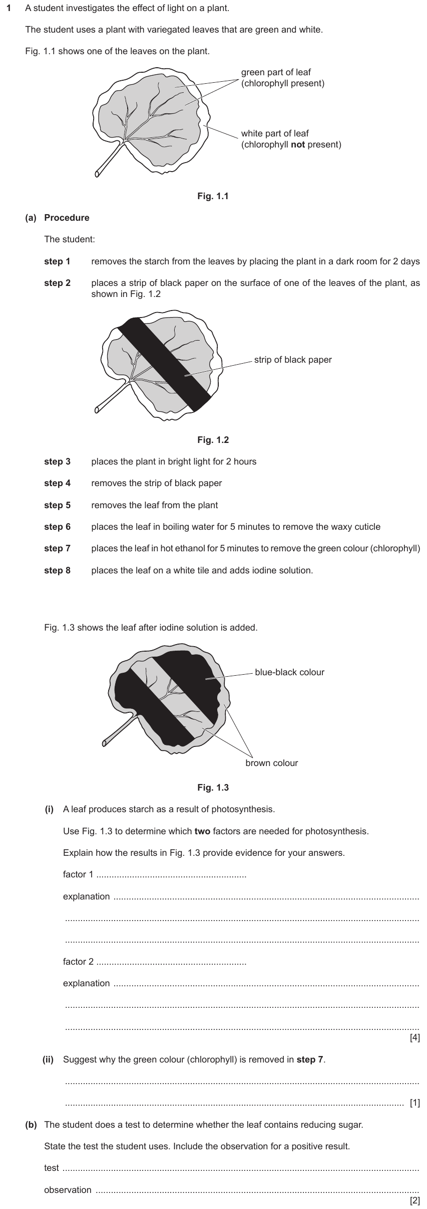 IGCSE 0653 Oct/Nov 2023 Paper 63 Q1 — Excretion