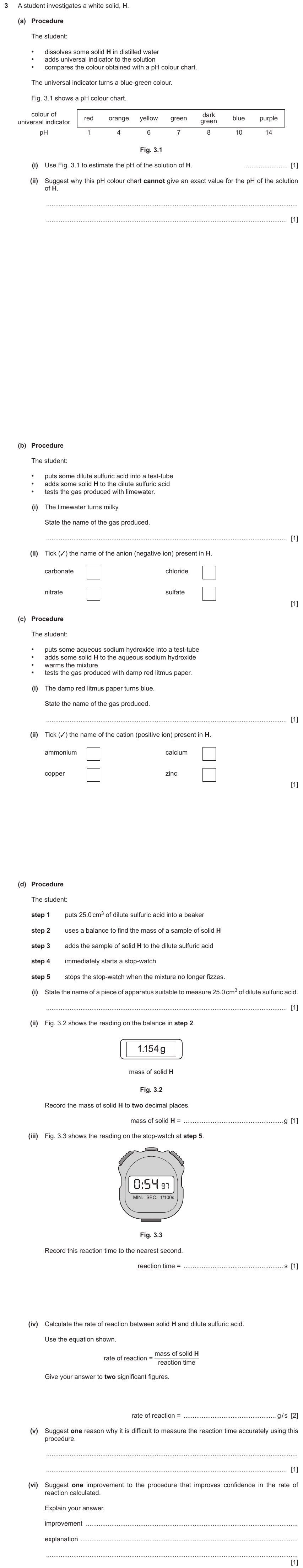 IGCSE 0653 Oct/Nov 2023 Paper 63 Q3 — Rate of Reaction
