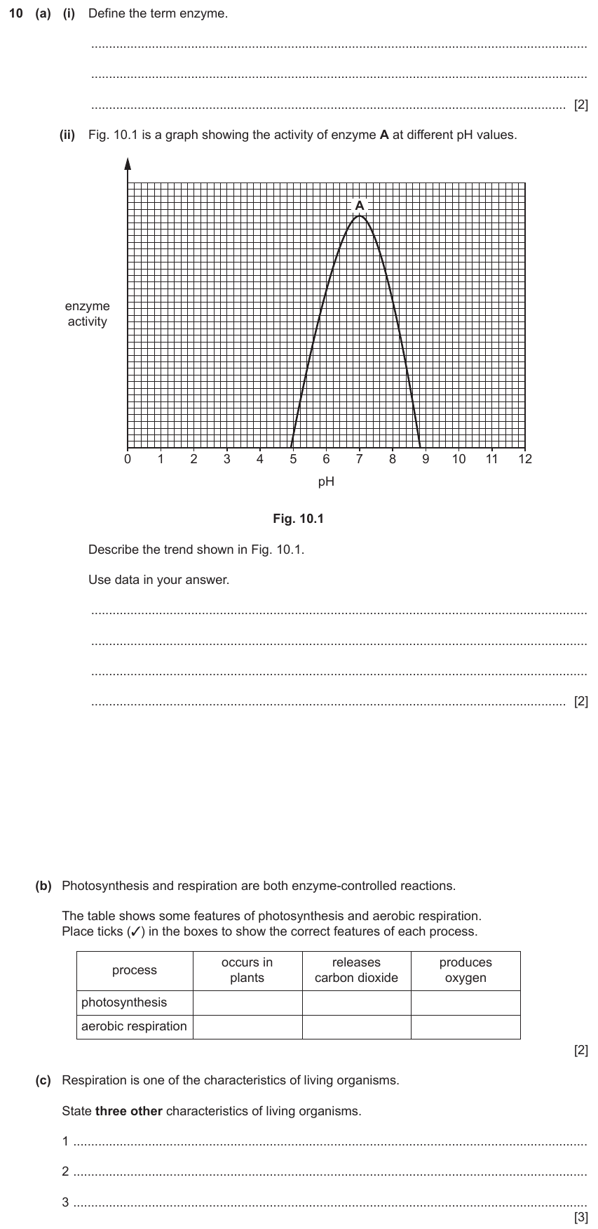 IGCSE 0654 Mar 2023 Paper 32 Question 10 — Characteristics of living organisms