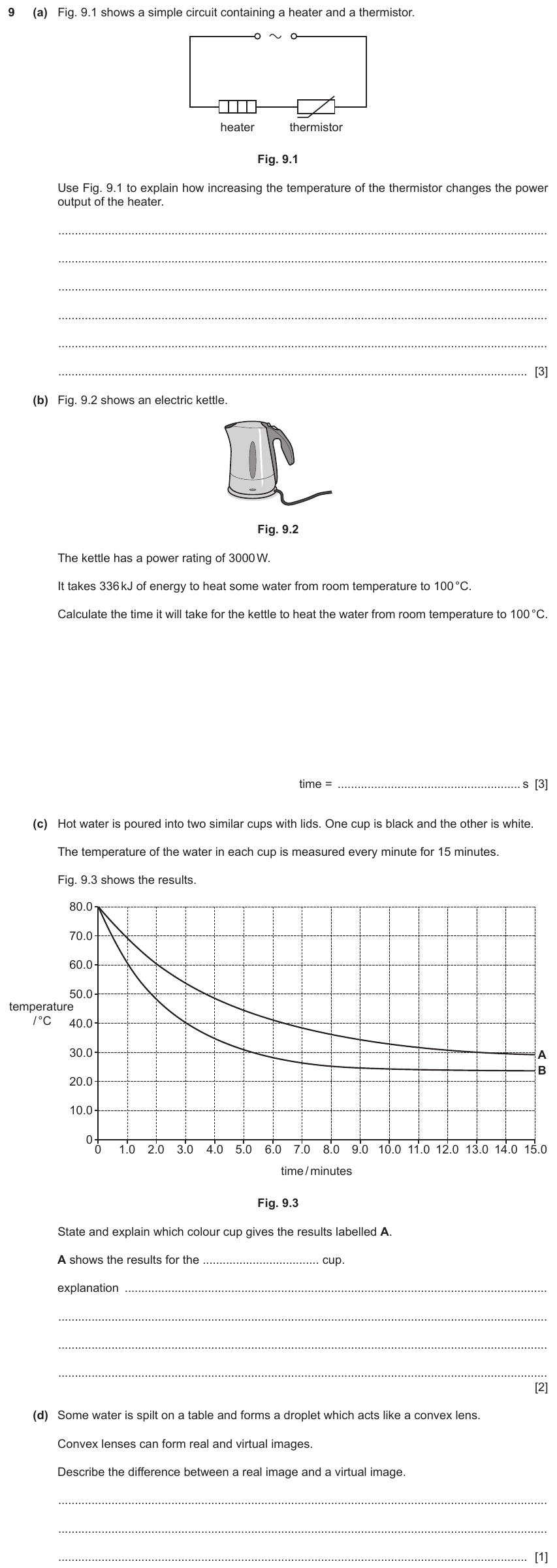 IGCSE 0654 Mar 2023 Paper 42 Question 9 — Lenses