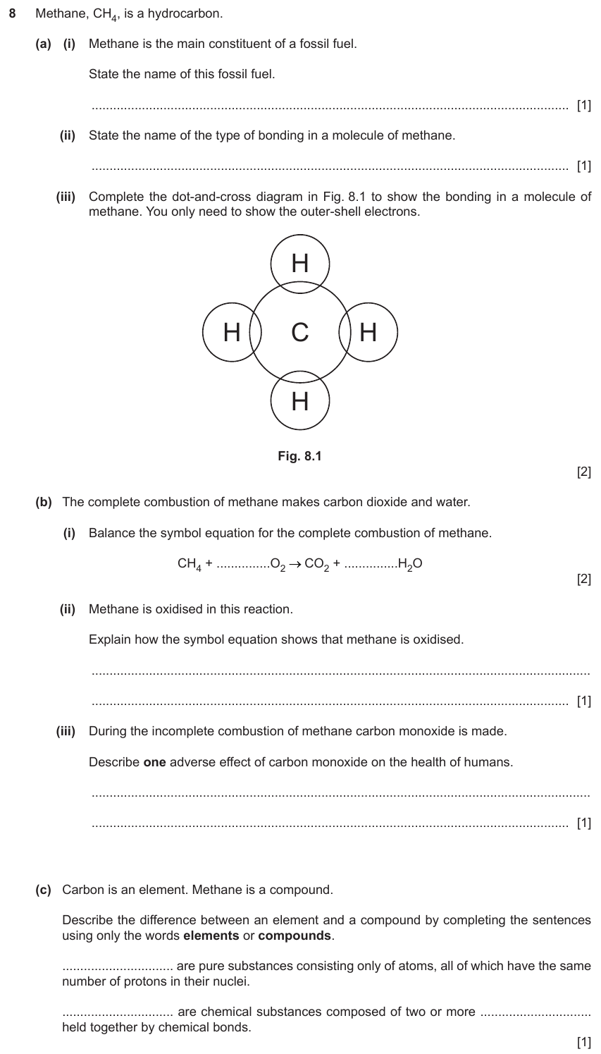 IGCSE 0654 Mar 2024 Paper 32 Question 8 — Fuels & petroleum