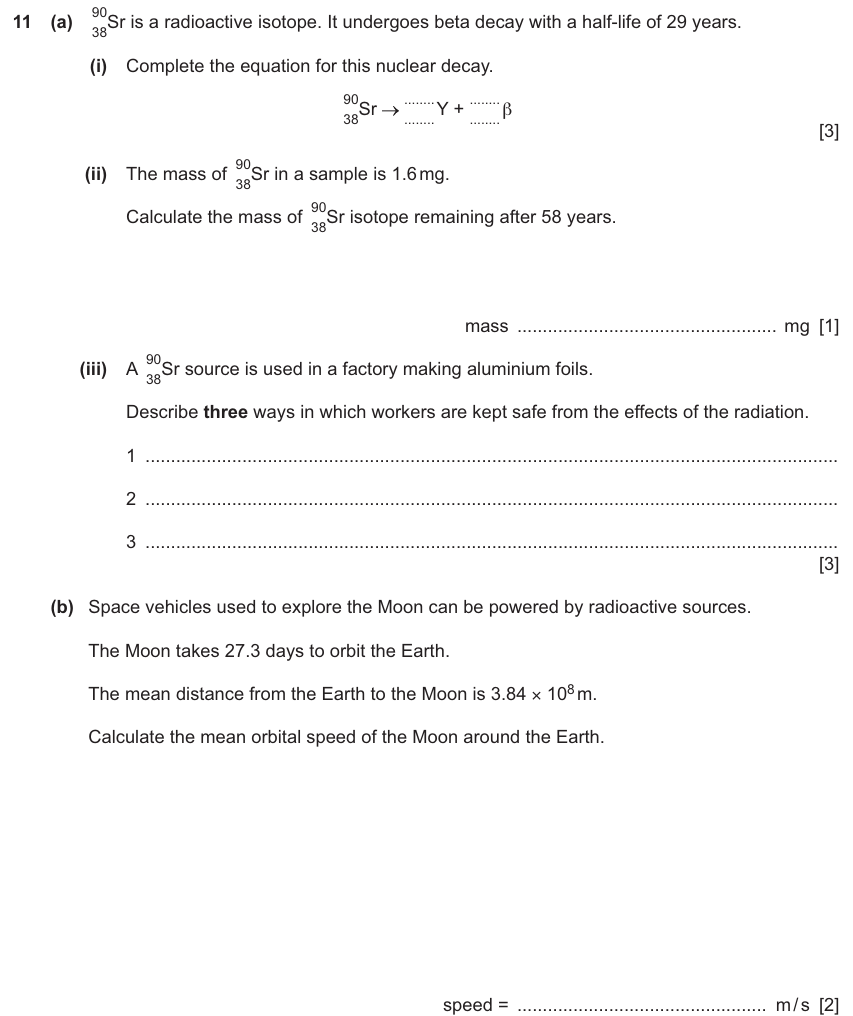 IGCSE 0654 Mar 2025 Paper 42 Question 11 — Radioactivity