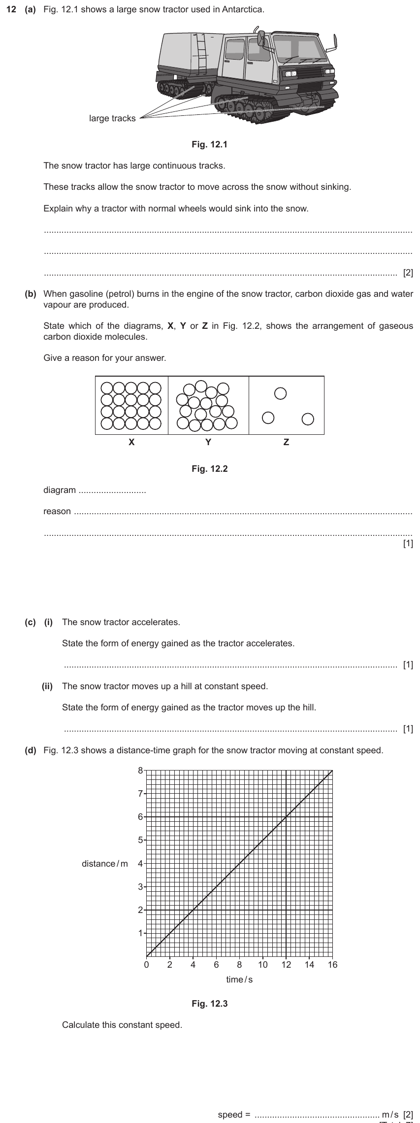 IGCSE 0654 Jun 2022 Paper 31 Question 12 — Motion graphs