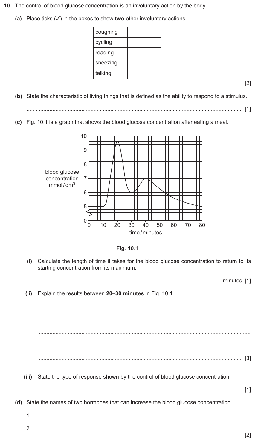 IGCSE 0654 Jun 2022 Paper 41 Question 10 — Homeostasis