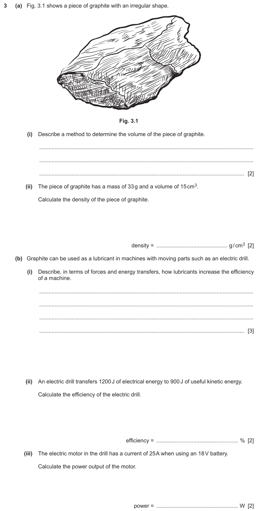 IGCSE 0654 Jun 2022 Paper 43 Question 3 — Density