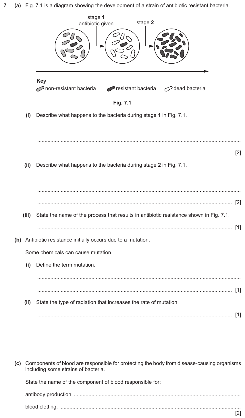 IGCSE 0654 Jun 2023 Paper 41 Question 7 — Drugs & antibiotics