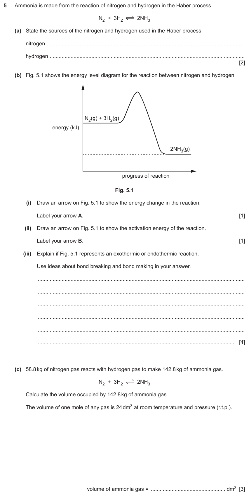 IGCSE 0654 Jun 2023 Paper 42 Question 5 — Exothermic & endothermic reactions