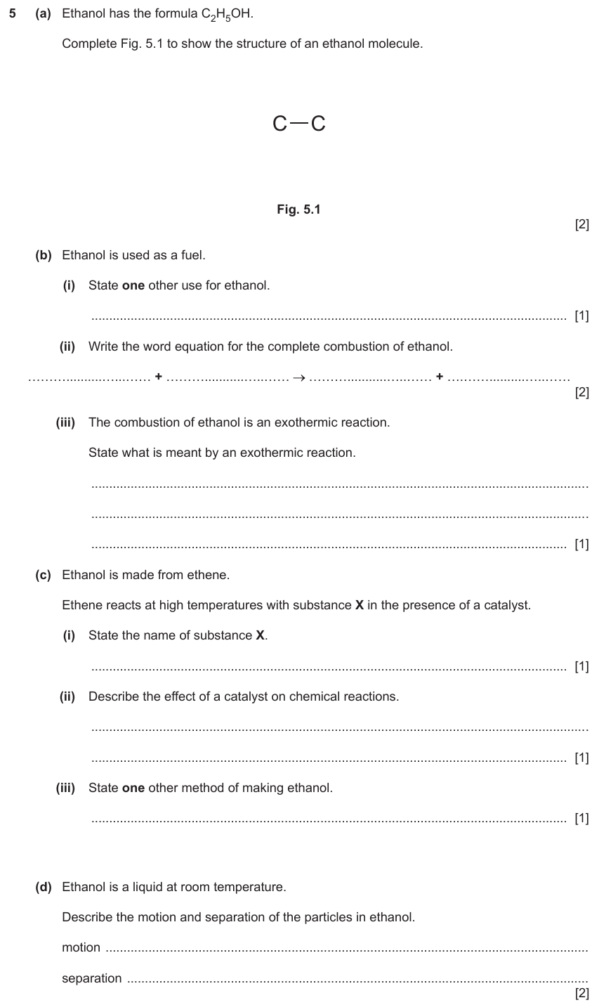 IGCSE 0654 Jun 2024 Paper 32 Question 5 — Exothermic & endothermic reactions