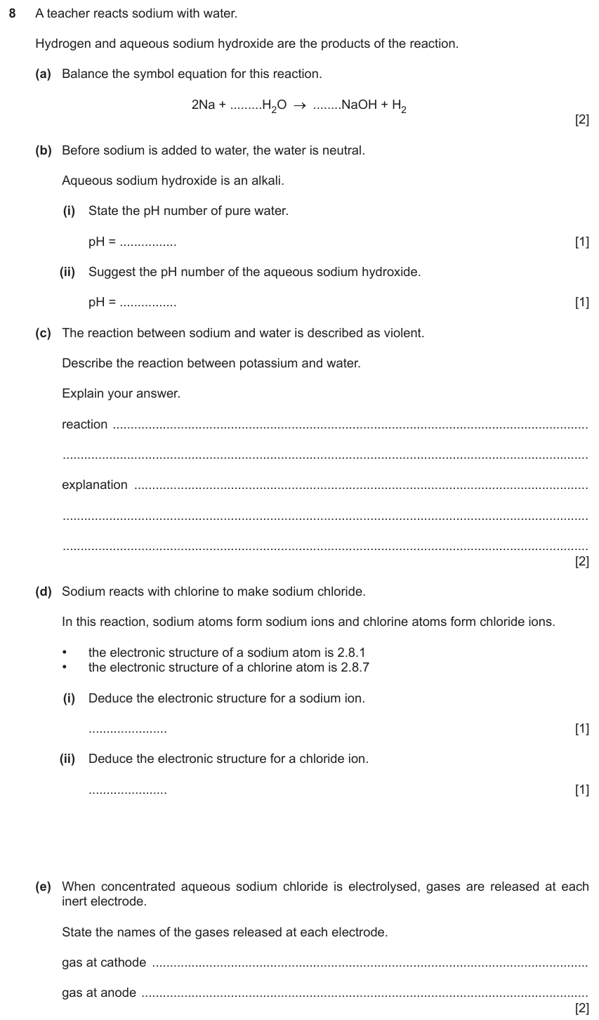 IGCSE 0654 Jun 2024 Paper 32 Question 8 — Electrolysis