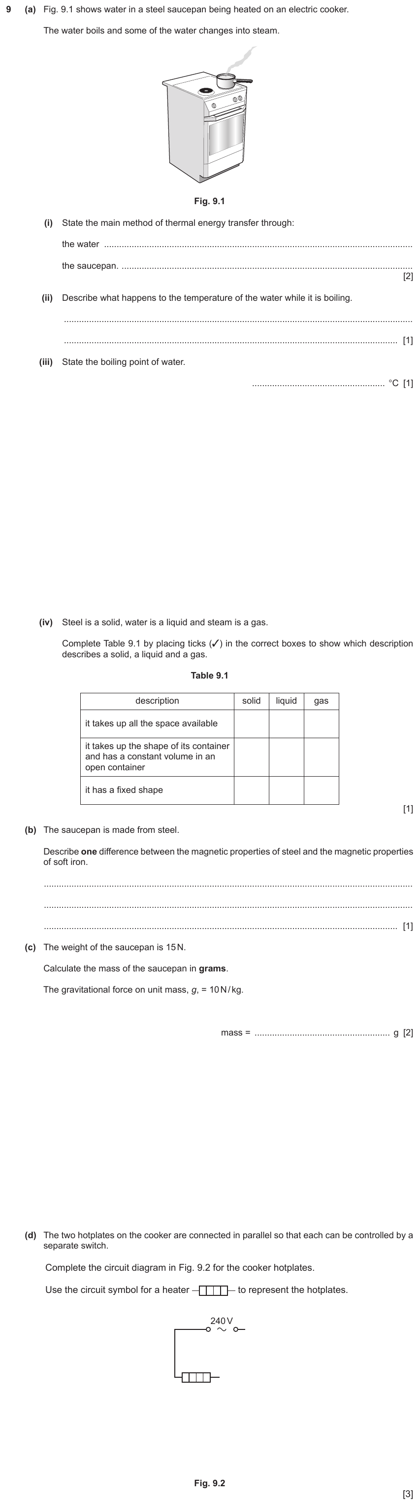IGCSE 0654 Jun 2024 Paper 33 Question 9 — Conduction, convection & radiation