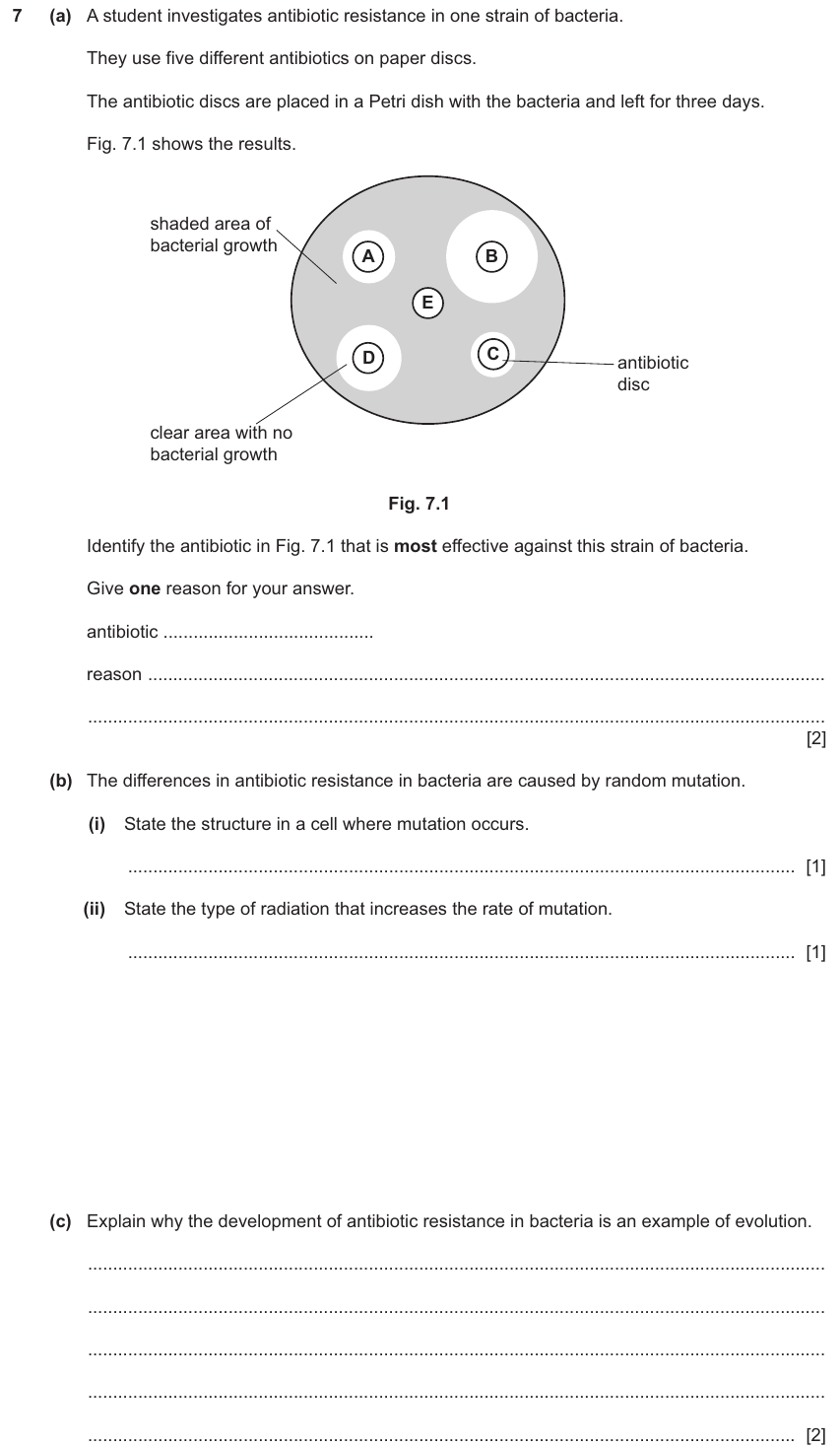 IGCSE 0654 Jun 2024 Paper 42 Question 7 — Drugs & antibiotics