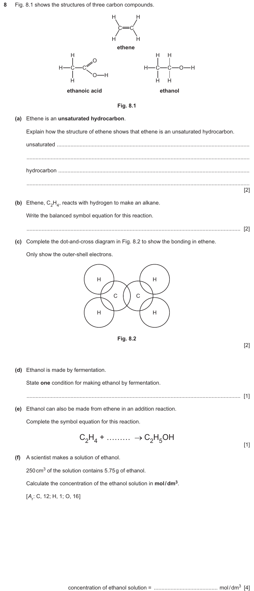 IGCSE 0654 Jun 2024 Paper 42 Question 8 — Alkanes & alkenes