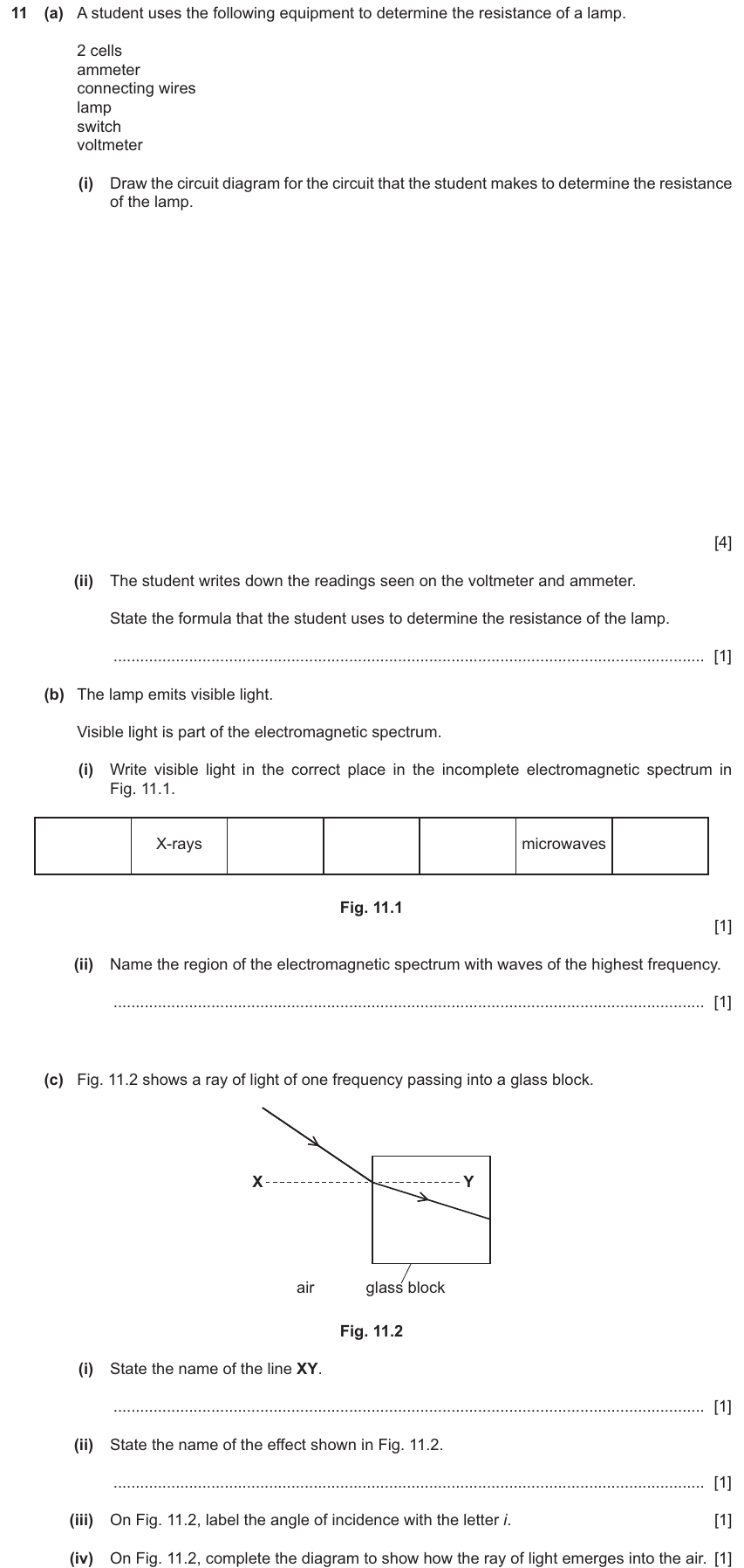 IGCSE 0654 Jun 2025 Paper 31 Question 11 — Electromagnetic spectrum