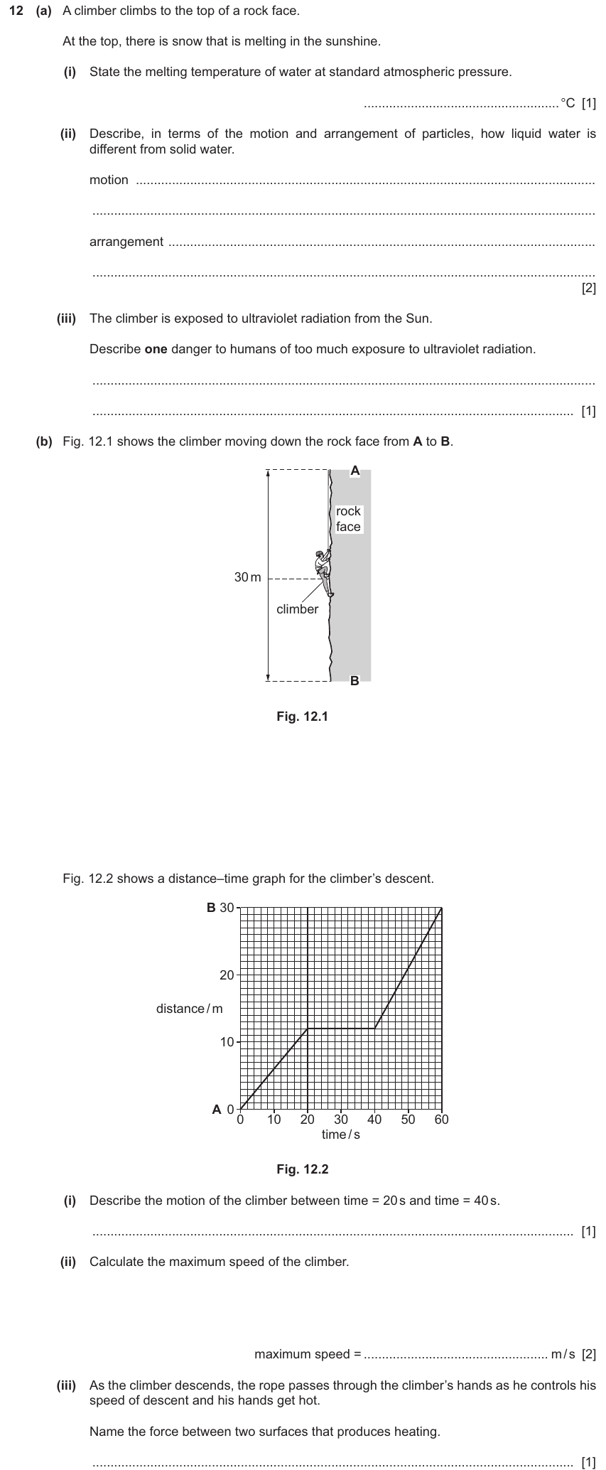 IGCSE 0654 Jun 2025 Paper 31 Question 12 — Speed, velocity & acceleration