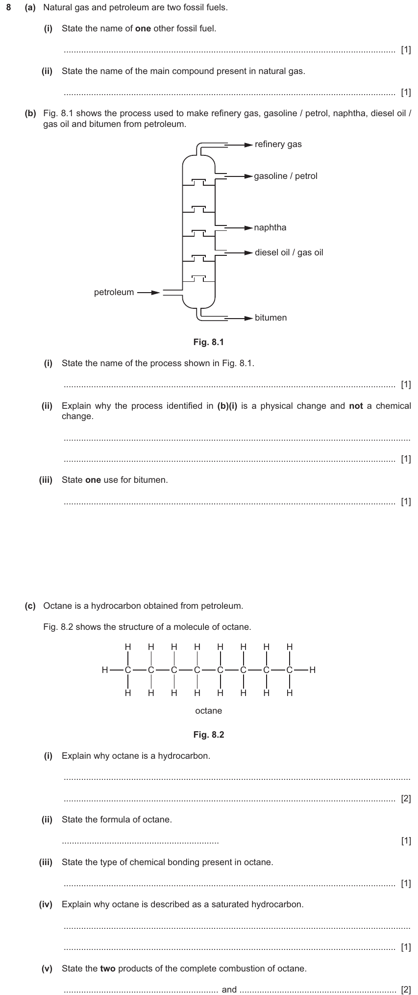IGCSE 0654 Jun 2025 Paper 31 Question 8 — Fuels & petroleum