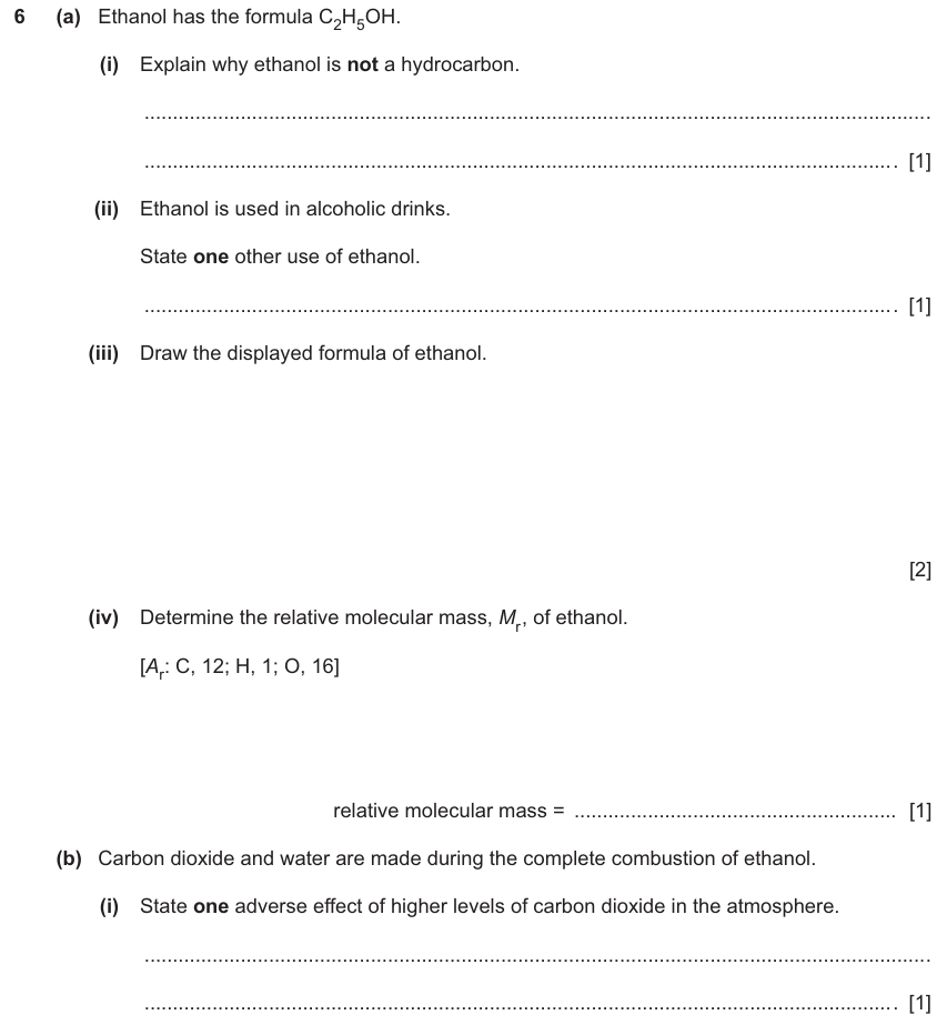 IGCSE 0654 Jun 2025 Paper 33 Question 6 — Relative formula mass & the mole