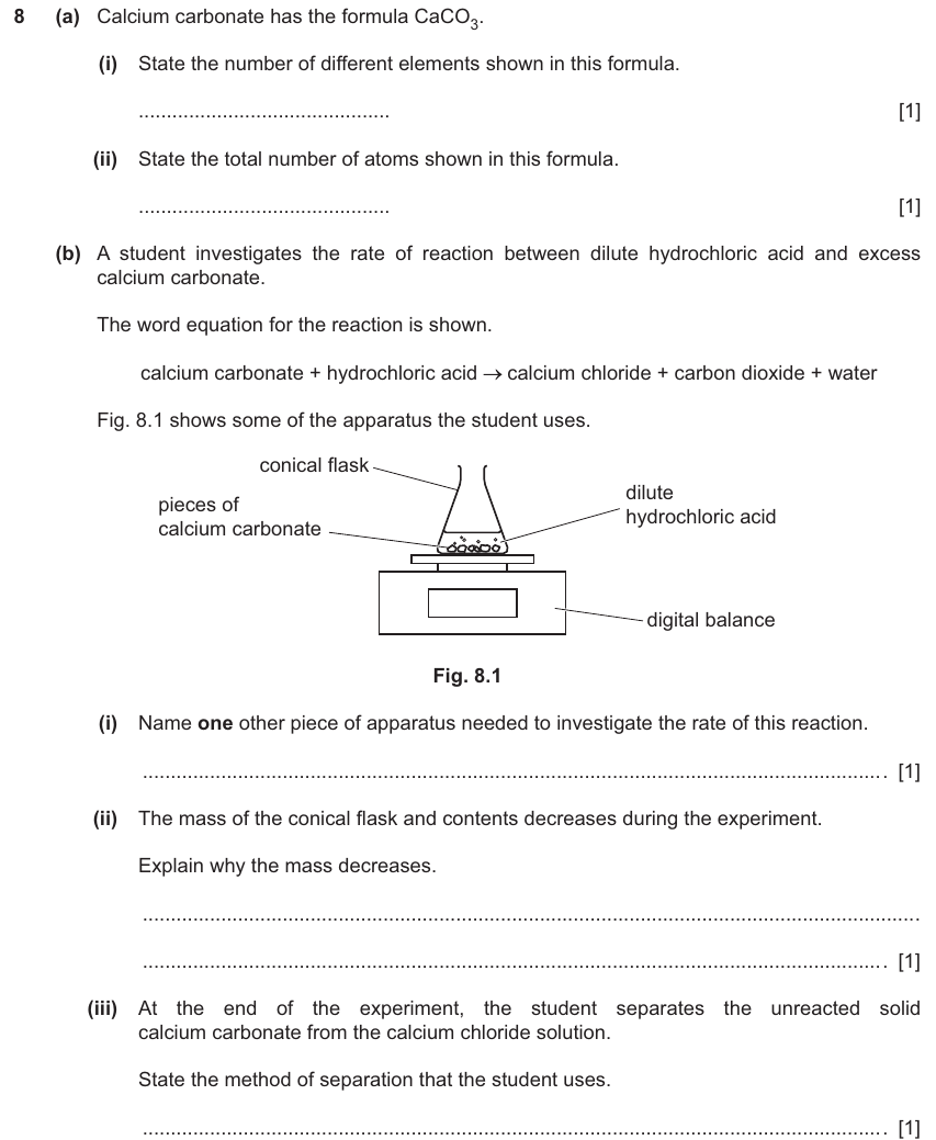 IGCSE 0654 Jun 2025 Paper 33 Question 8 — Factors affecting rate of reaction