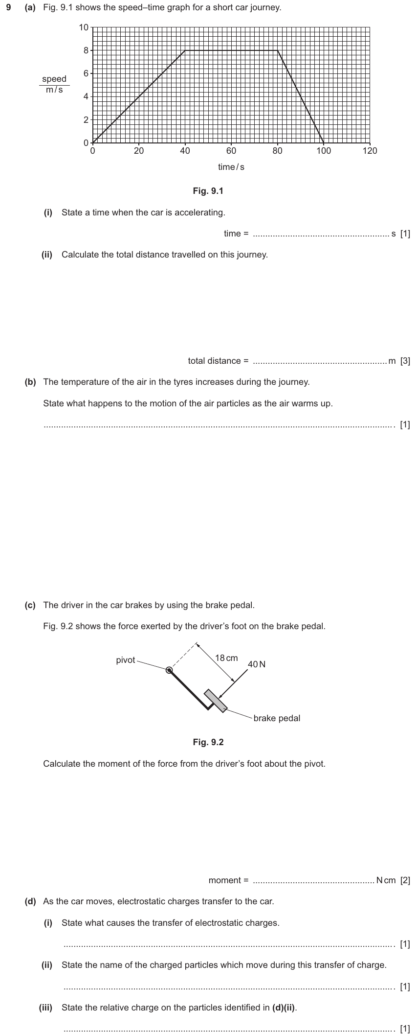 IGCSE 0654 Jun 2025 Paper 33 Question 9 — Turning effect (moments)