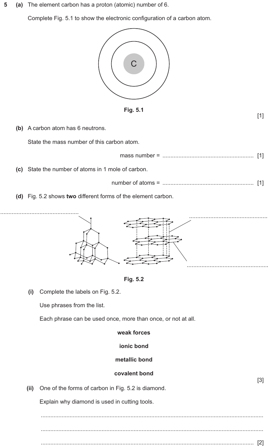 IGCSE 0654 Jun 2025 Paper 42 Question 5 — Atomic structure