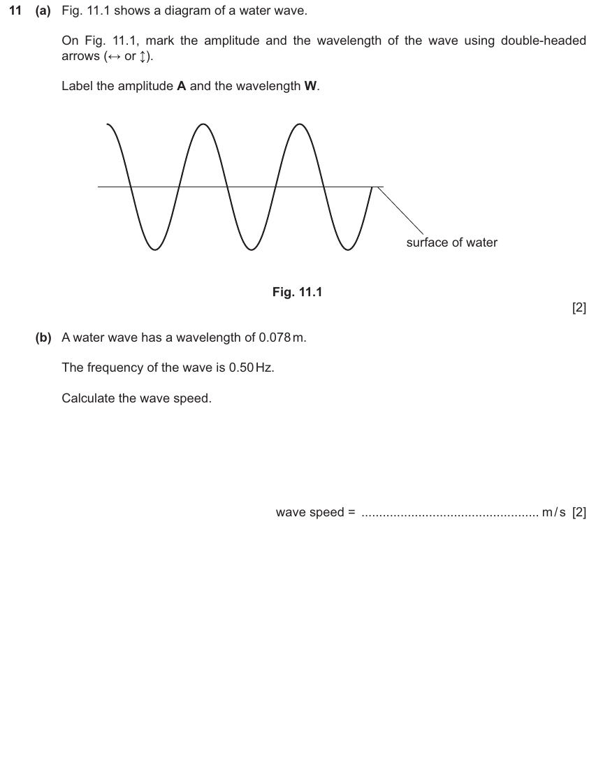 IGCSE 0654 Jun 2025 Paper 43 Question 11 — General properties of waves