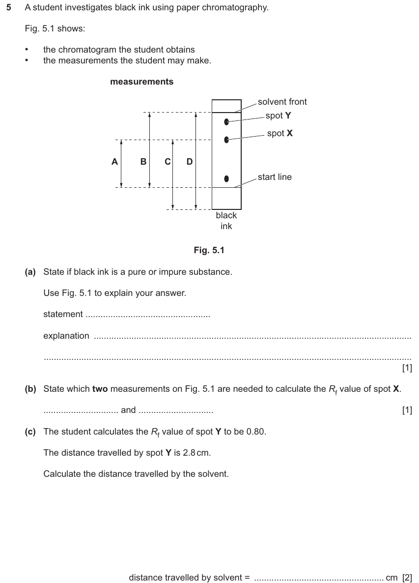 IGCSE 0654 Jun 2025 Paper 43 Question 5 — Elements, compounds & mixtures