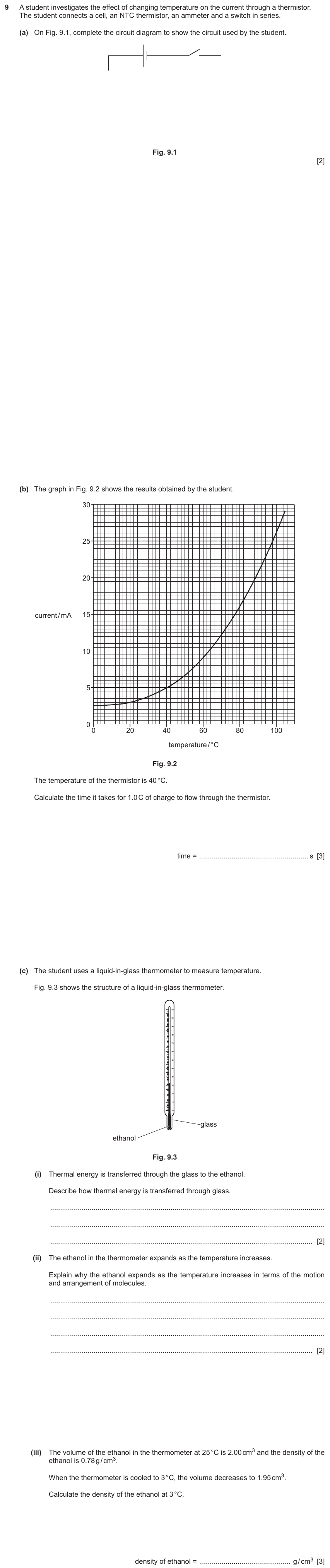IGCSE 0654 Nov 2022 Paper 41 Question 9 — Electric circuits