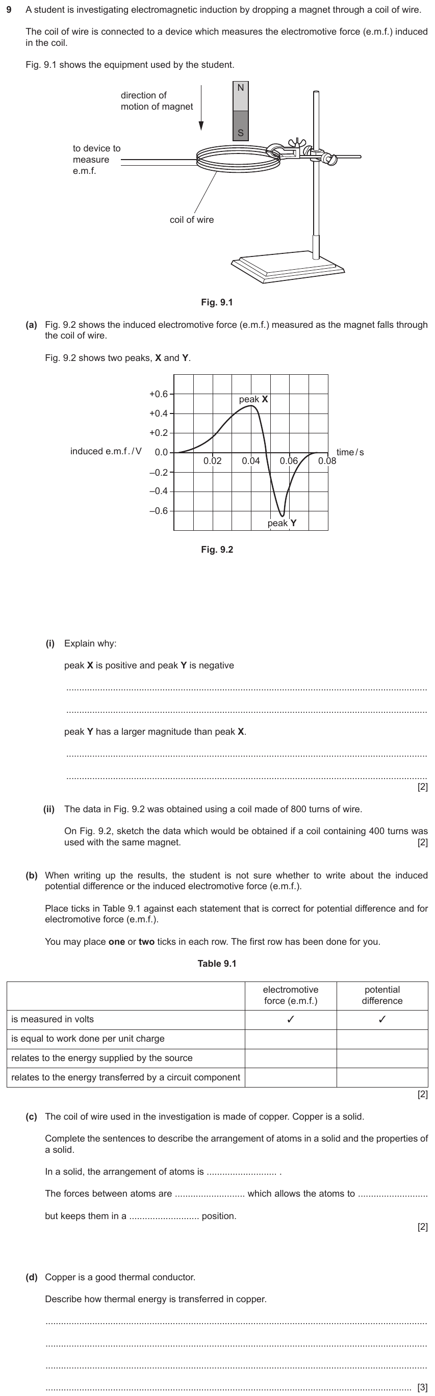 IGCSE 0654 Nov 2023 Paper 41 Question 9 — Magnetism