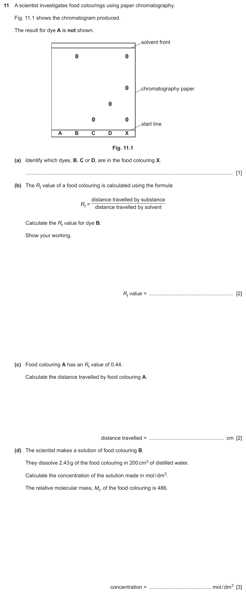 IGCSE 0654 Nov 2023 Paper 42 Question 11 — Relative formula mass & the mole
