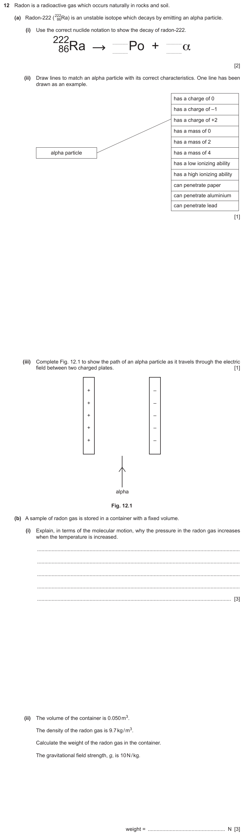 IGCSE 0654 Nov 2023 Paper 42 Question 12 — Mass & weight