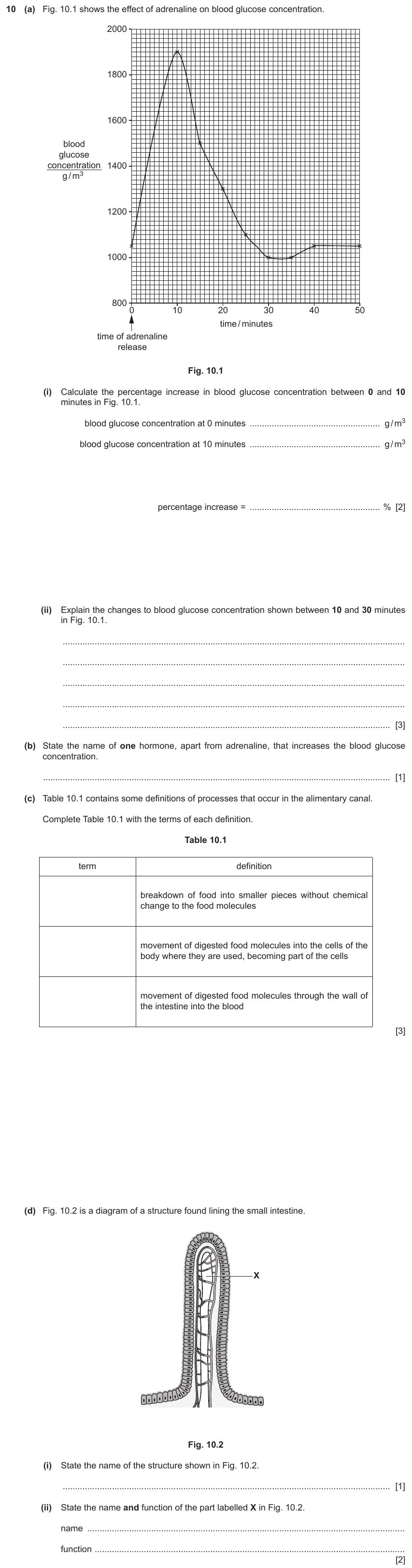 IGCSE 0654 Nov 2023 Paper 43 Question 10 — Homeostasis