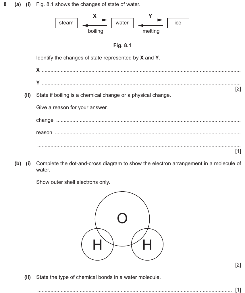IGCSE 0654 Nov 2024 Paper 31 Question 8 — Balancing equations