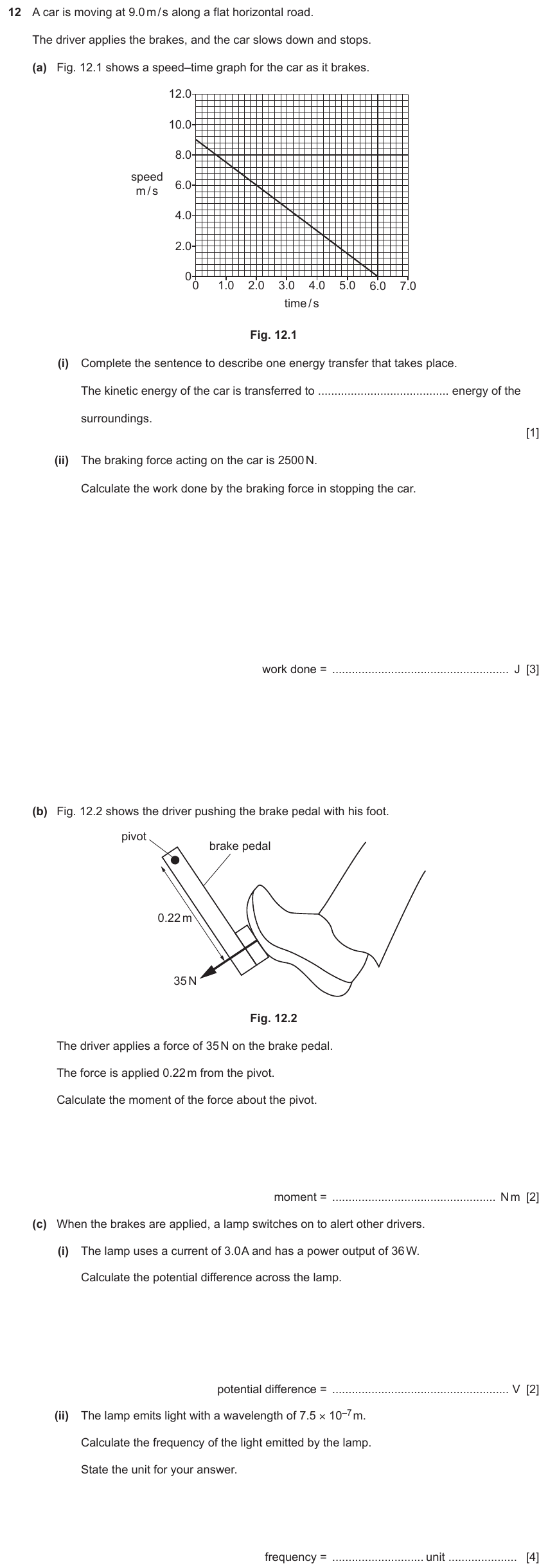 IGCSE 0654 Nov 2024 Paper 41 Question 12 — Turning effect (moments)