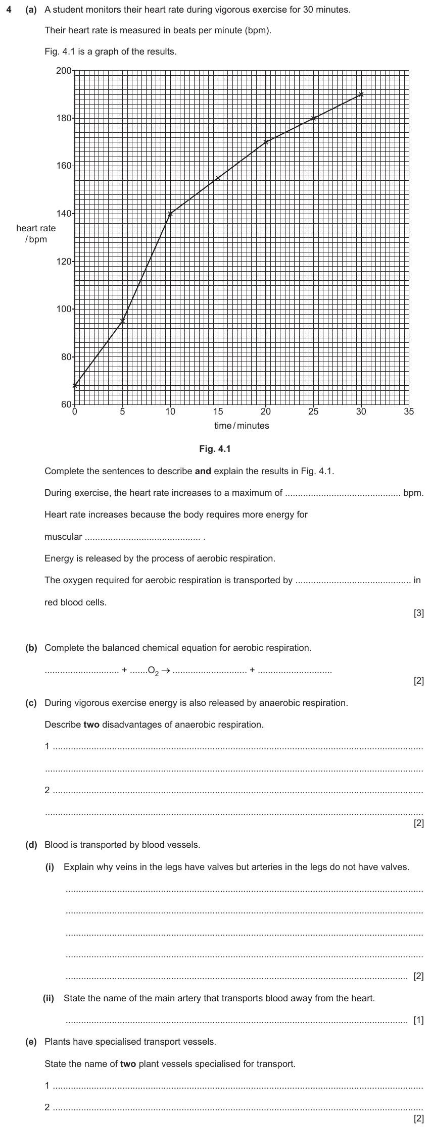 IGCSE 0654 Nov 2024 Paper 41 Question 4 — Aerobic & anaerobic respiration