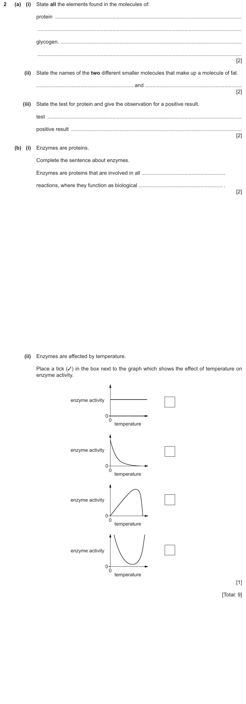 IGCSE 0654 Nov 2025 Paper 31 Question 2 — Effect of temperature & pH