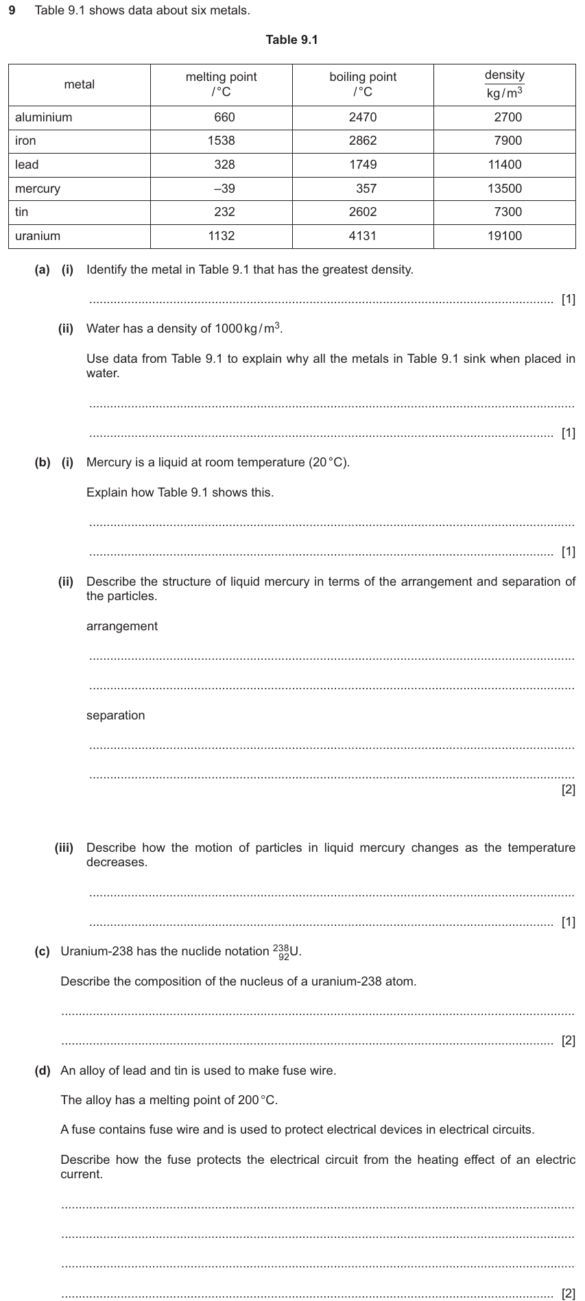 IGCSE 0654 Nov 2025 Paper 31 Question 9 — Electrical safety