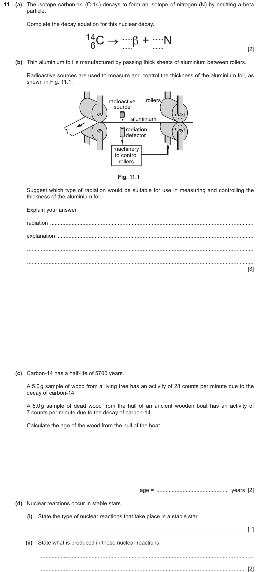 IGCSE 0654 Nov 2025 Paper 41 Question 11 — Radioactivity