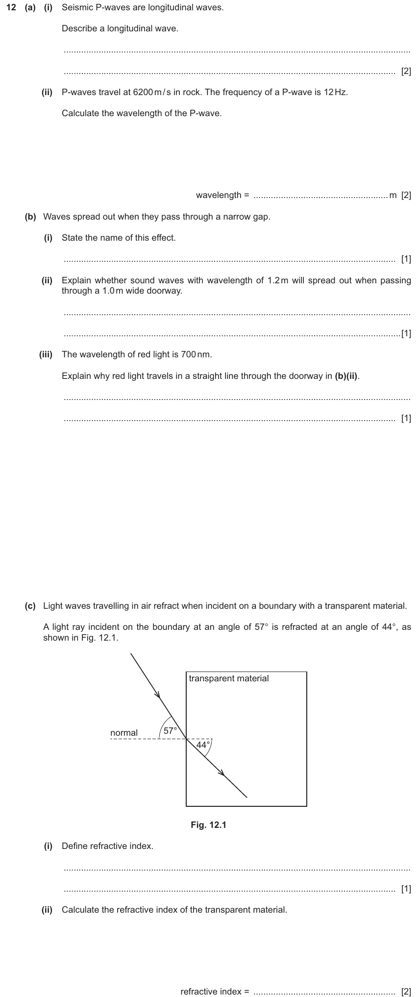 IGCSE 0654 Nov 2025 Paper 41 Question 12 — General properties of waves