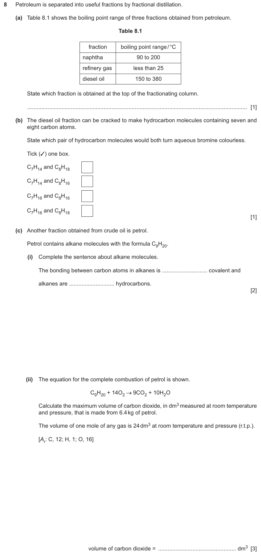 IGCSE 0654 Nov 2025 Paper 41 Question 8 — Fuels & petroleum