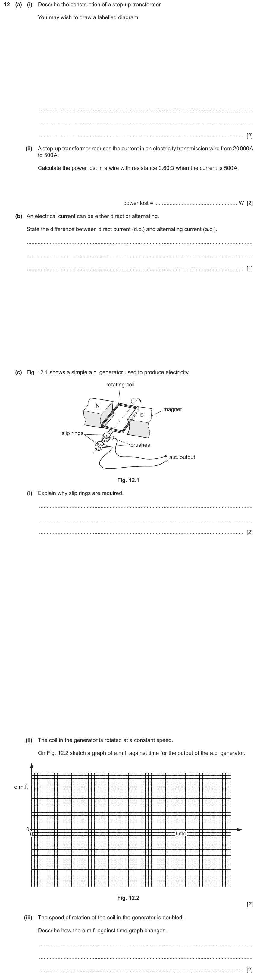 IGCSE 0654 Nov 2025 Paper 43 Question 12 — Current, voltage & resistance