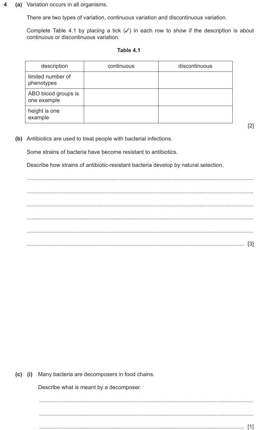 IGCSE 0654 Nov 2025 Paper 43 Question 4 — Variation