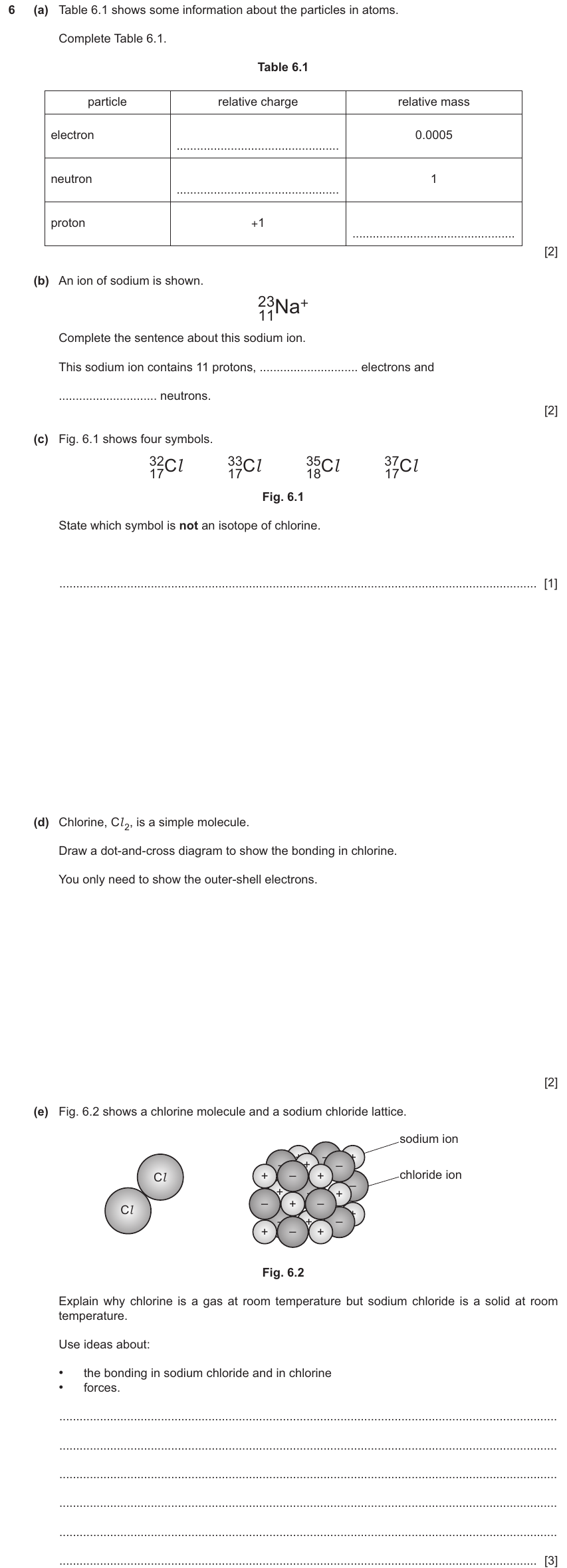 IGCSE 0654 Nov 2025 Paper 43 Question 6 — Atomic structure
