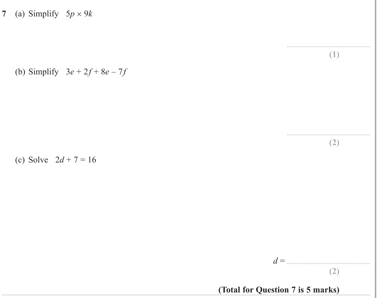 Linear equations question 1