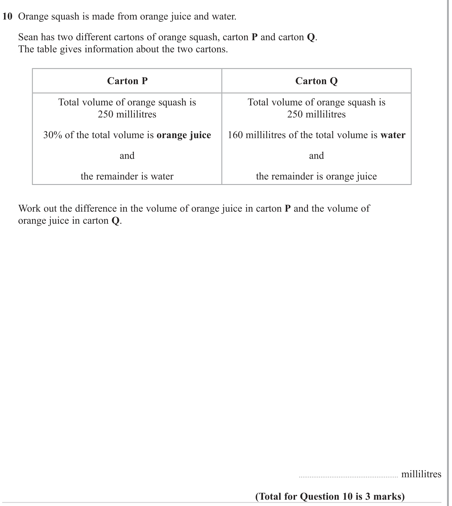 Volume and Surface Area question 1