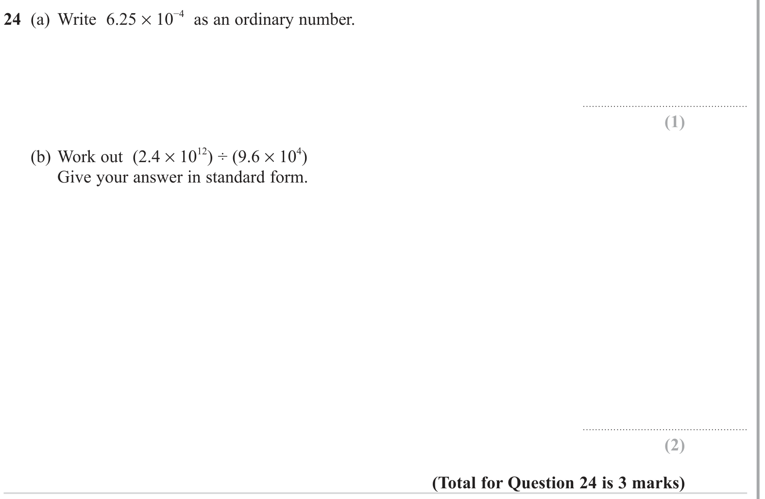 Rounding and Standard Form question 1