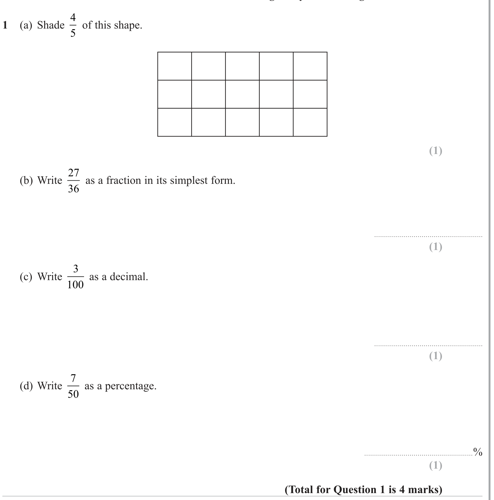 Percentages question 3