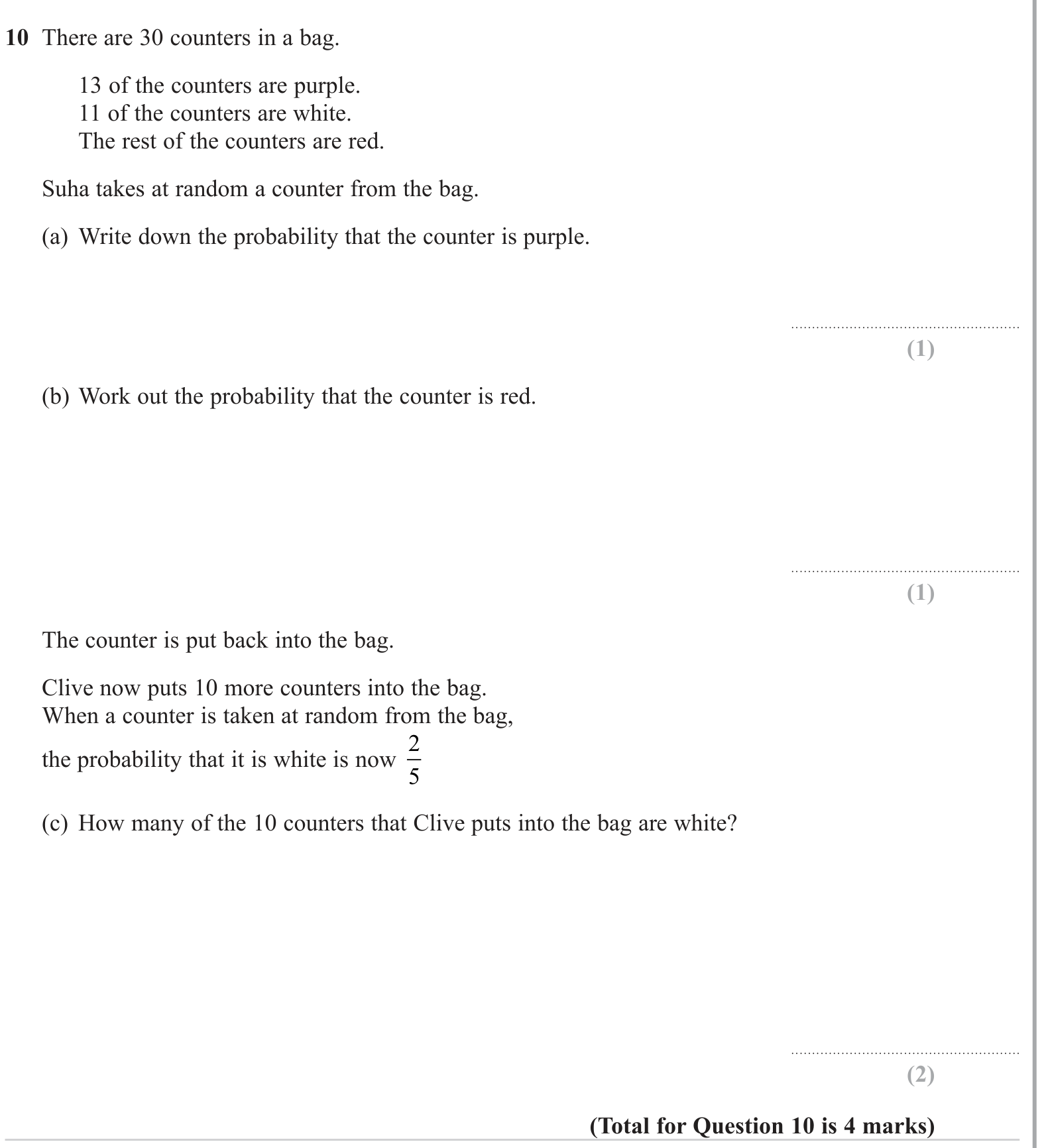 Single events question 2