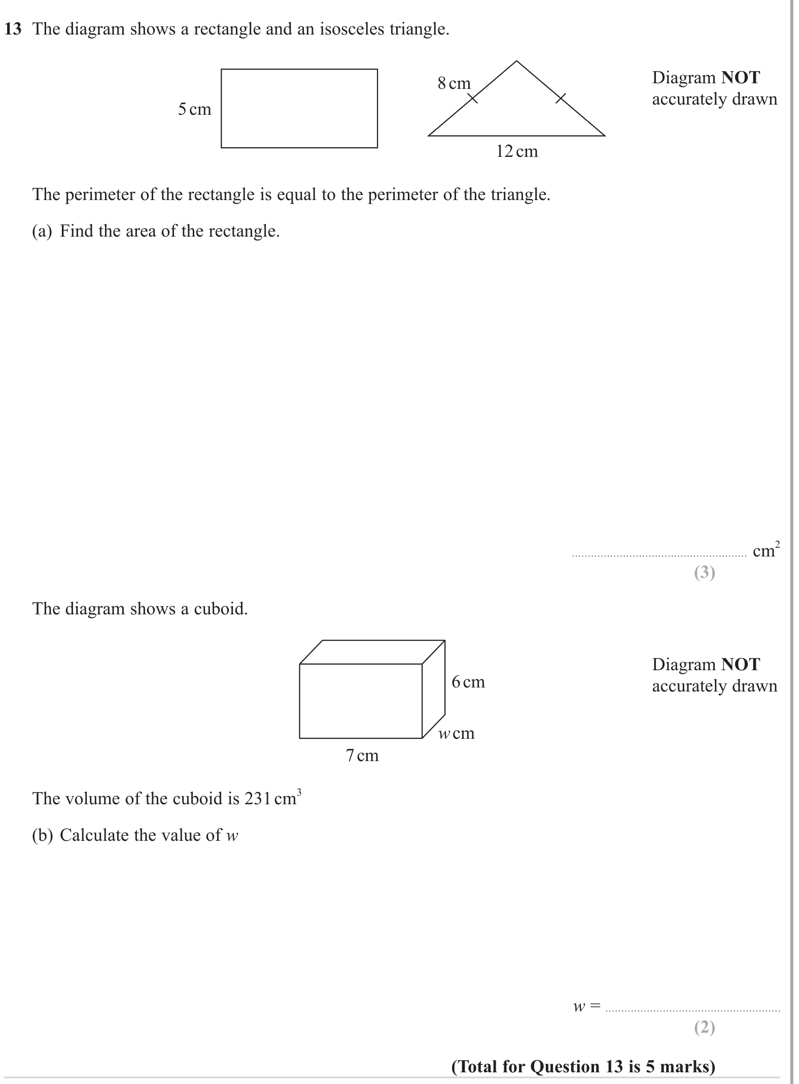 Perimeter and Area question 3