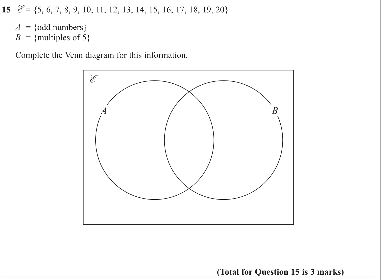 Sets and Venn Diagram question 1